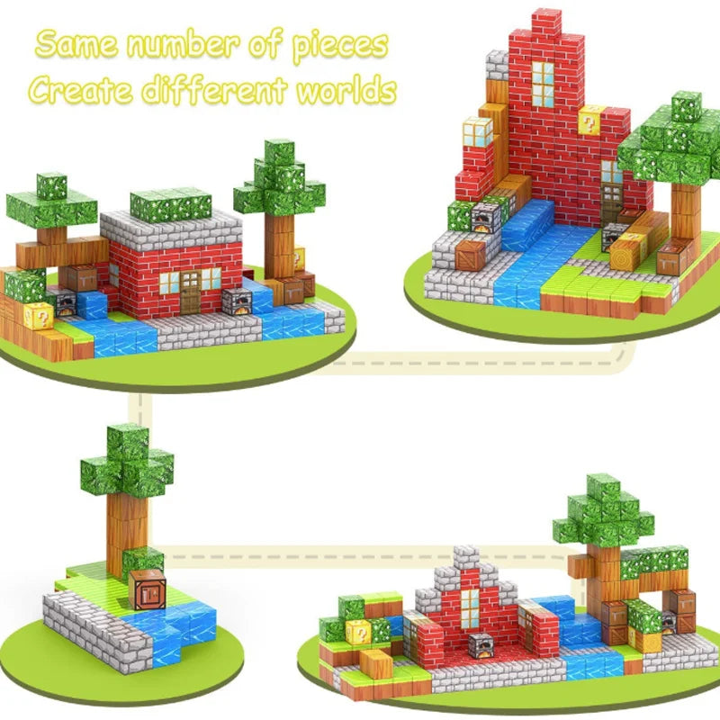 50-400pcs Mine Magnetic Building Block World Magnet Cube Set for Boys Girls Kid DIY Model Children Sensory Toy Christmas Gift - Smarsty