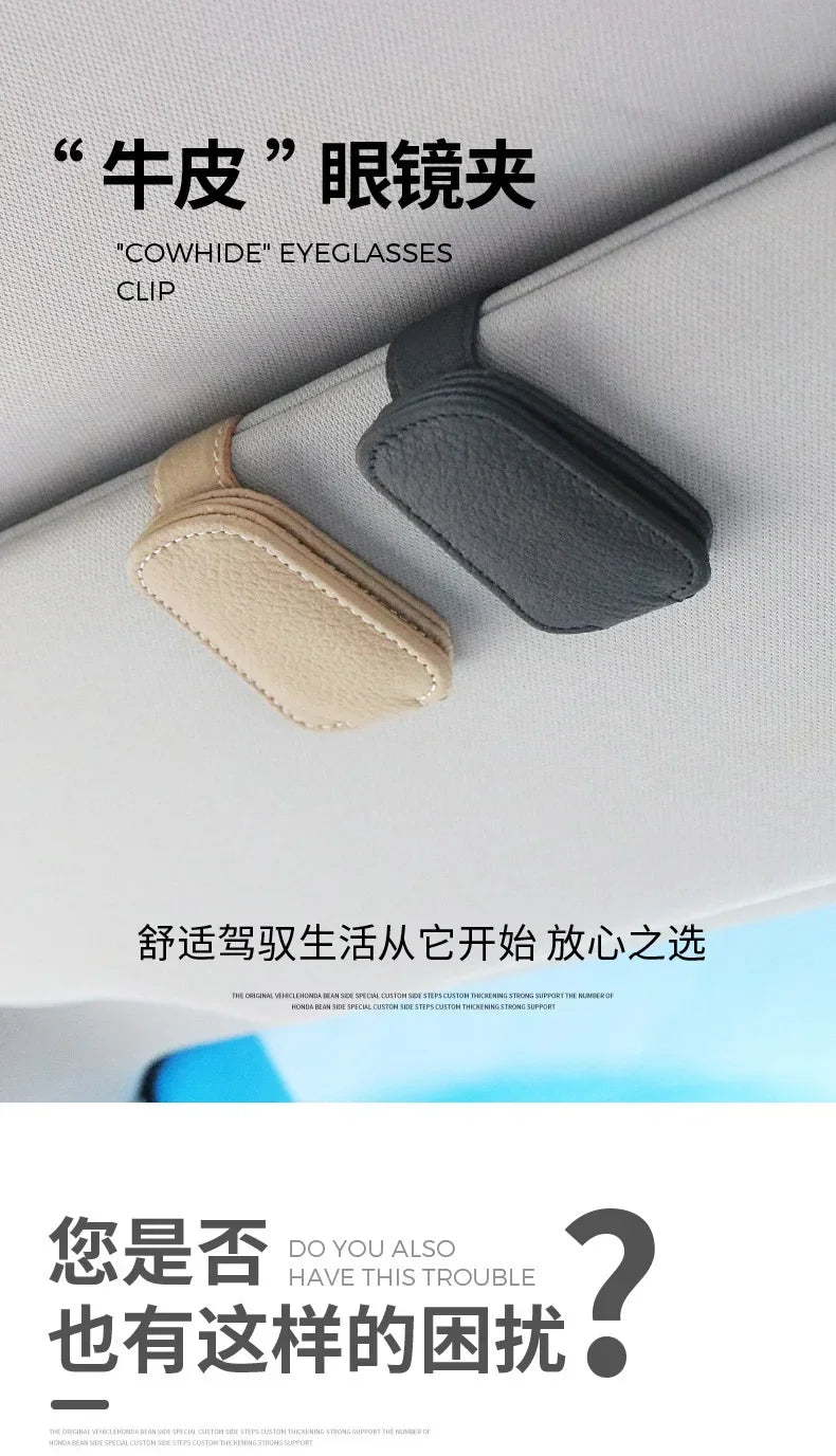 Magnetic Leather Sunglasses Holder For Car Sunshade Clips - Smarsty