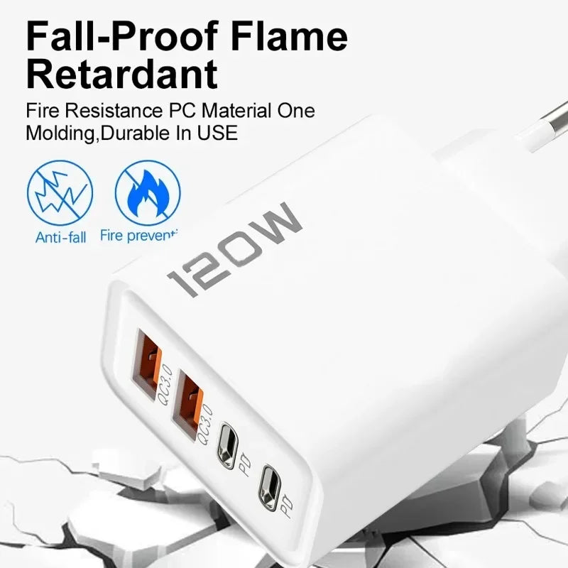 120W 4 Port USB C Charger With Fast Charging Powerhouse - Smarsty