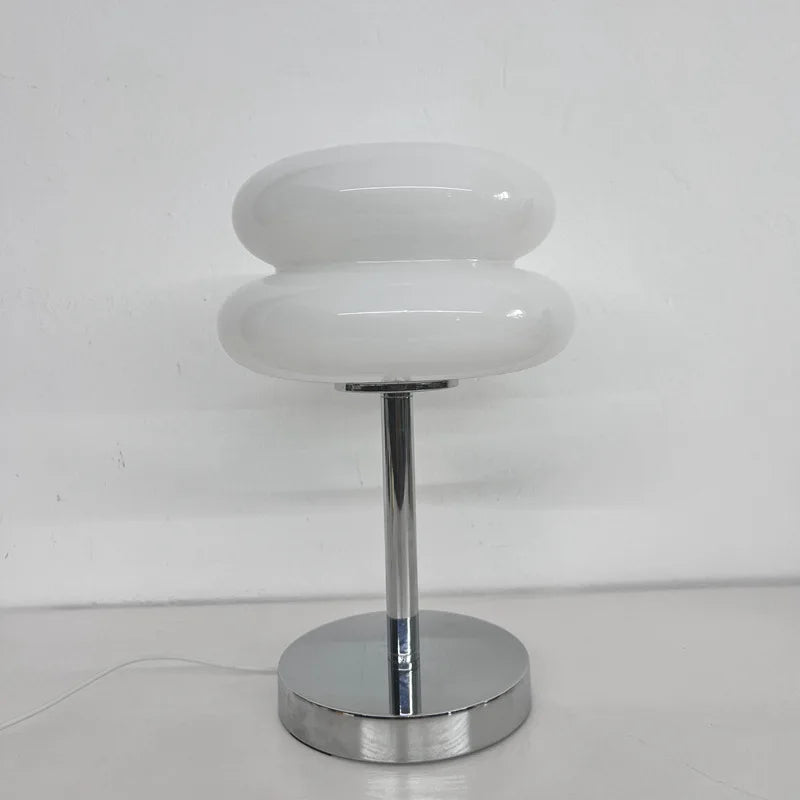 Trichromatic Dimming Macaron Glass Table Lamp for Cozy Bedrooms - Smarsty