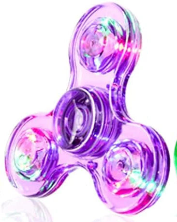 Crystal Luminous LED light Fidget Spinner Hand Top Spinners Glow in Dark EDC Stress Relief Toys Kinetic Gyroscope for Children by Smarsty