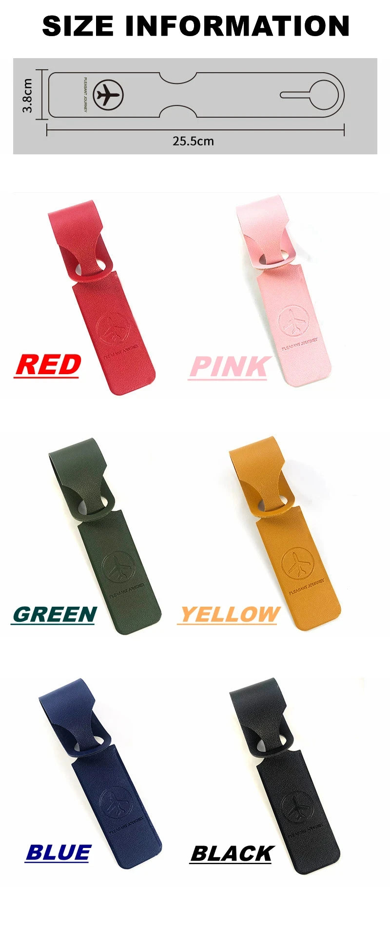 1PC PU Leather Luggage Tag Creative Baggage Suitcase Identifier ID Addres Holder Boarding Tags Portable Label Travel Accessories - Smarsty