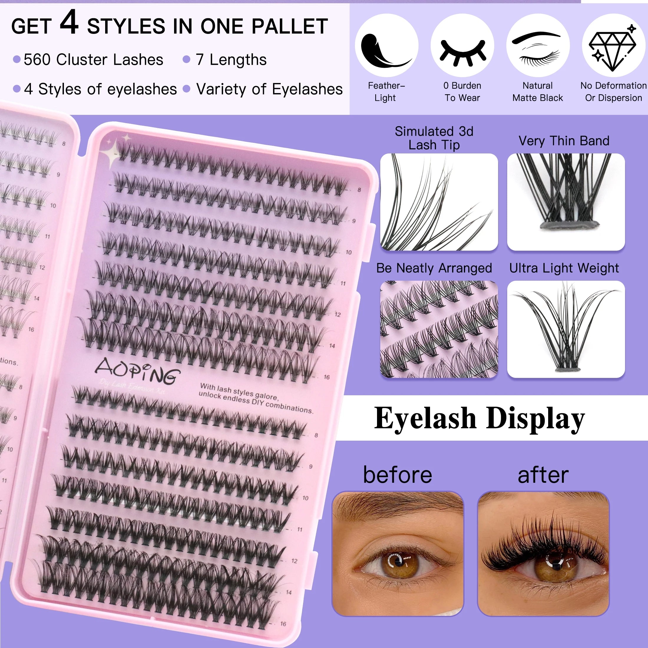 DIY False Eyelashes with Application Tools for All Styles - Smarsty
