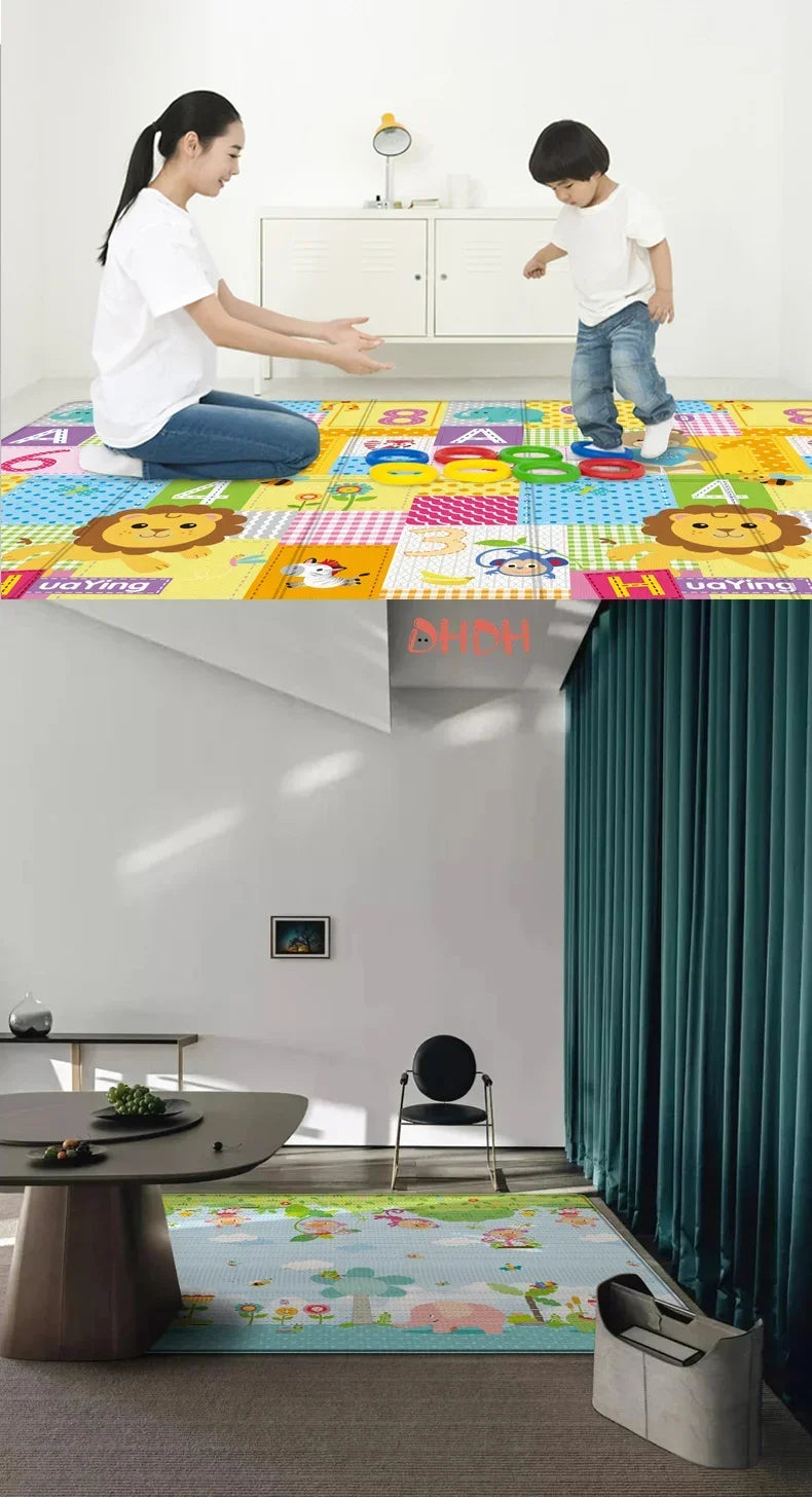 Foldable Baby Play Mat Children's Double-sided Pattern Protection Non-slip Activity Carpet Children's Educational Activity Mat by Smarsty