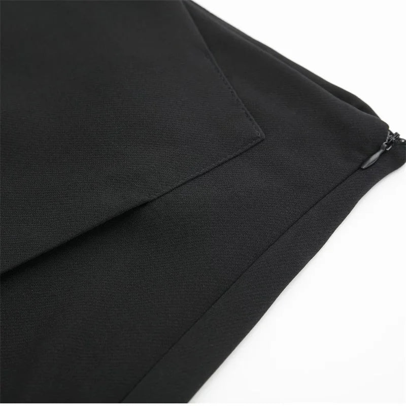 MUJER 2025 Asymmetric Skort For Women Black High Waist Mini Skirt Shorts Women Casual Bermuda Shorts Woman Summer Skirt Shorts - Smarsty