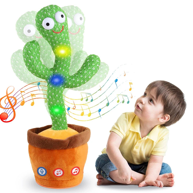 Kids Dancing Talking Cactus Toys Interactive Talking Sunny Cactus Electronic Plush Toy Home Decoration for Children Xmas Gifts - Smarsty