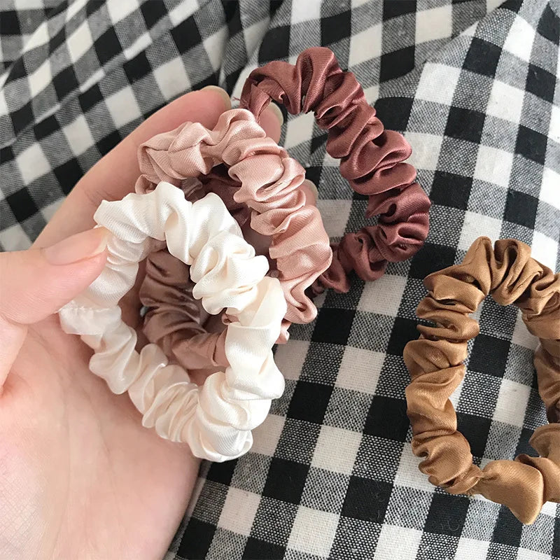 Minimalist Silk Hair Scrunchies Soft Elastic For Women - Smarsty