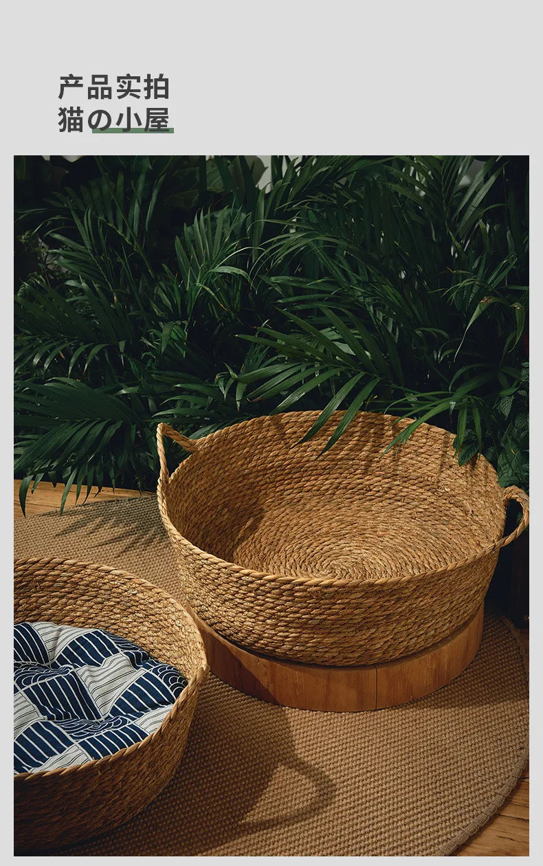 Rattan Weaving Cat Bed for Comfortable Summer Sleep - Smarsty