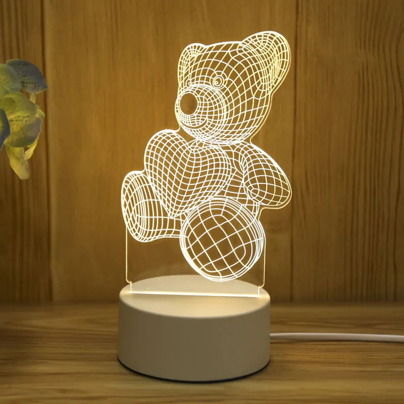 Romantic 3D Acrylic LED Night Light for Kids - Smarsty