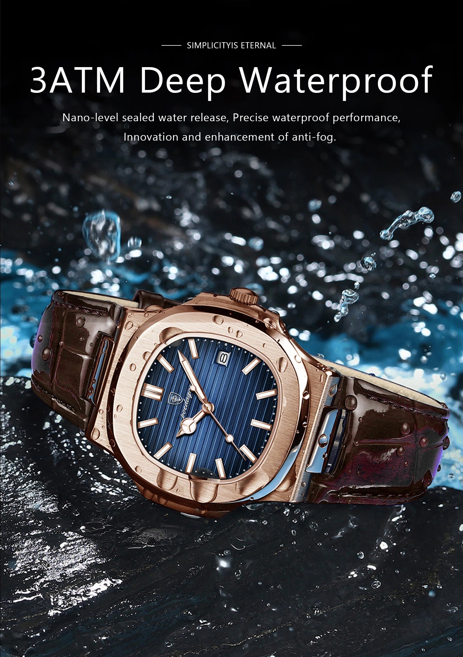 Luxury Waterproof Quartz Square Men Watch with Luminous Feature - Smarsty