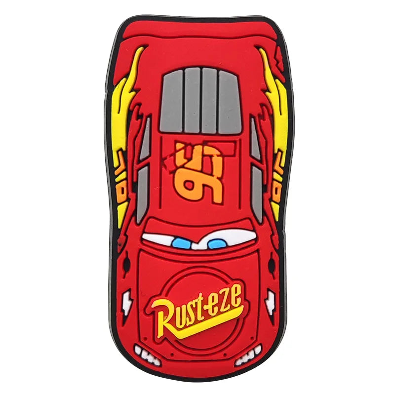 1/6pcs Disney Lightning Mcqueen PVC Shoes Charms Miniso Cars Slippers Buckle Decorations Fit Boys Birthday Gift