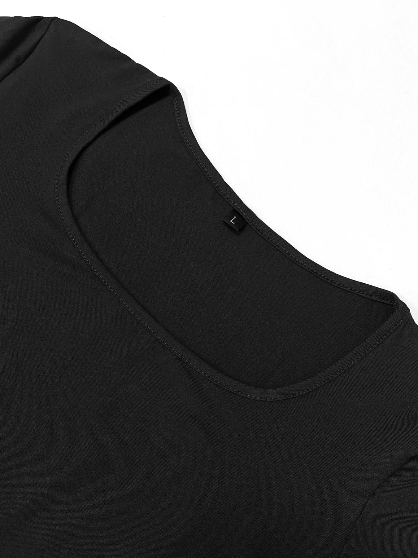 Women's Solid Long Sleeve Bodycon Dress, Chic Basic Minimalist Causual Fashion Scoop Neck Long Dress, Womenswear - Smarsty