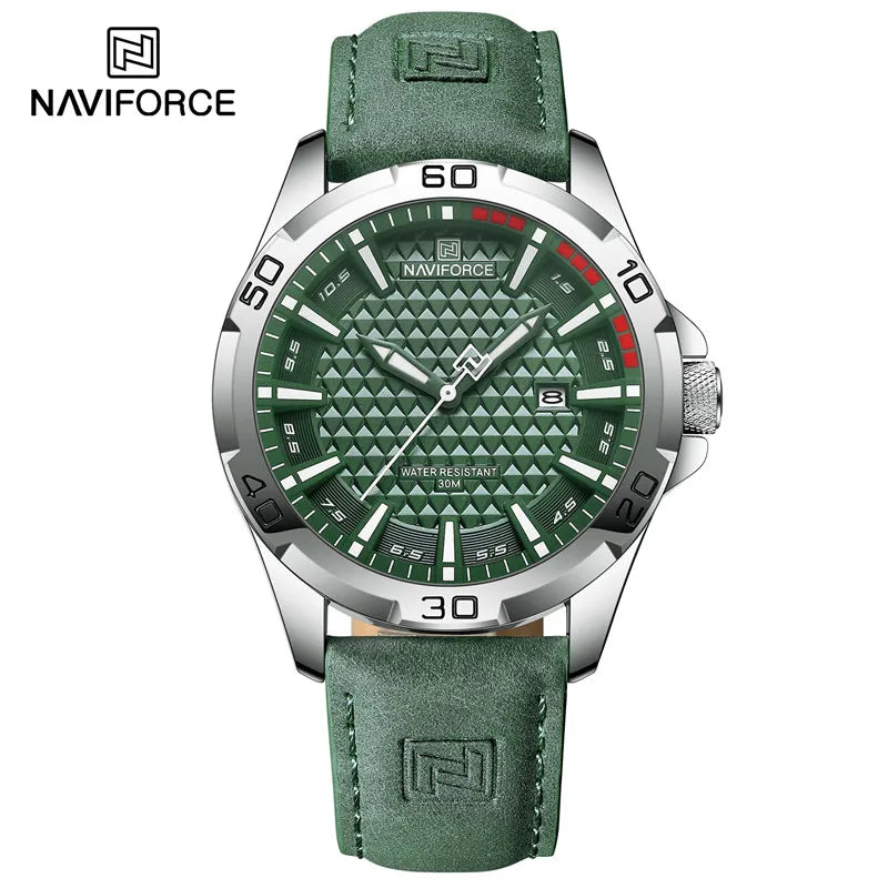 NAVIFORCE Men Fashion Waterproof Quartz Watch with Leather Strap - Smarsty