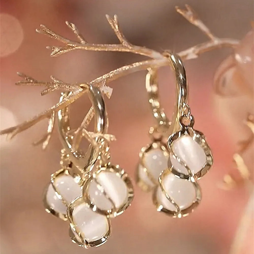 Pearl Long Earrings With Rhinestones For Wedding Fashion - Smarsty