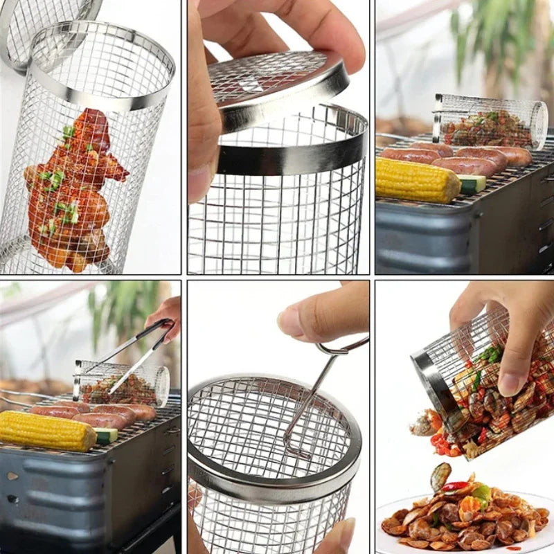 Stainless Steel Grill Basket for Easy Outdoor Barbecues - Smarsty