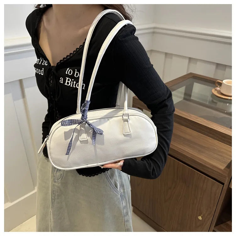 Large Capacity Silver Women Shoulder Bag Daily Use Casual - Smarsty