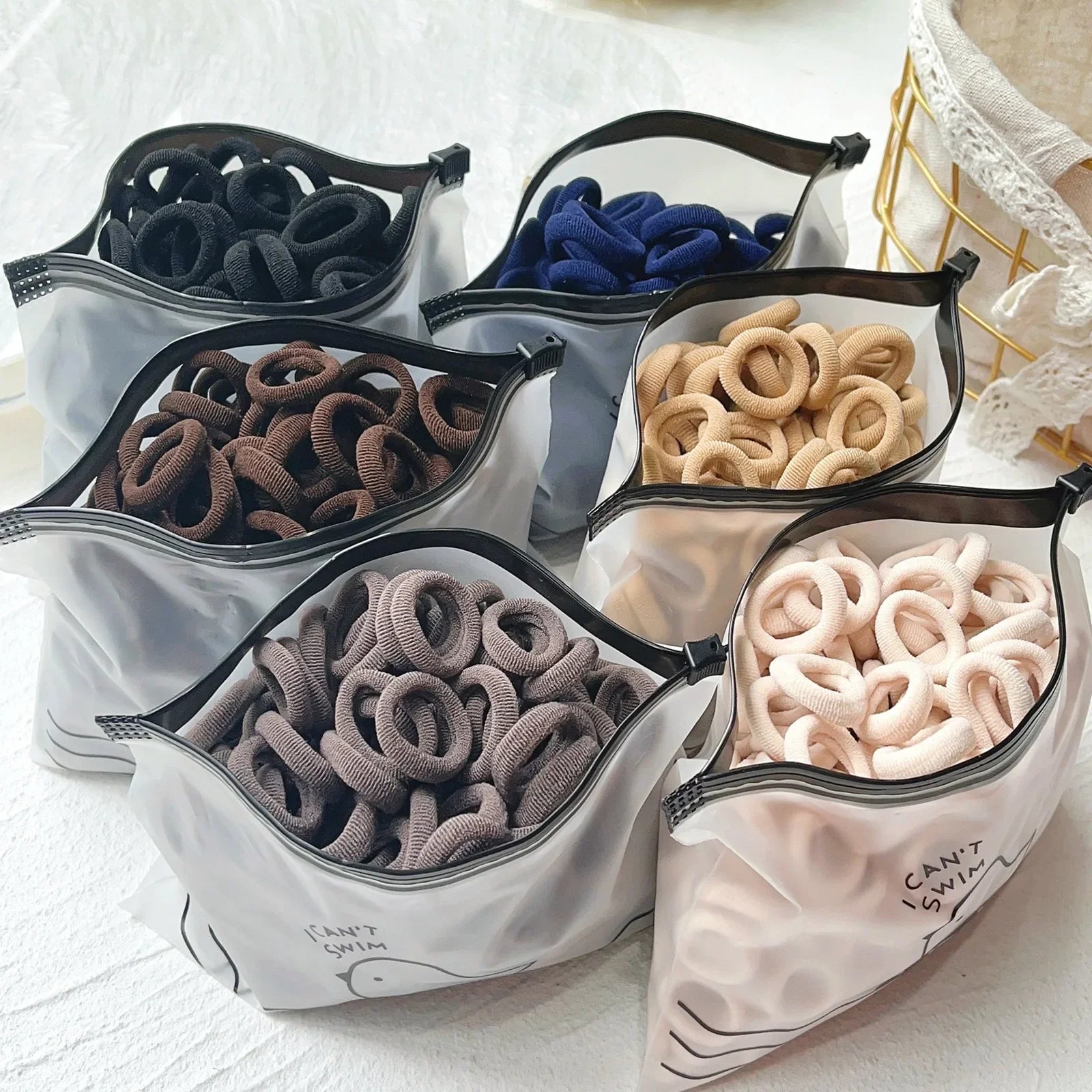 50PCS Colorful Nylon Hair Ties For Kids Gentle Hold - Smarsty