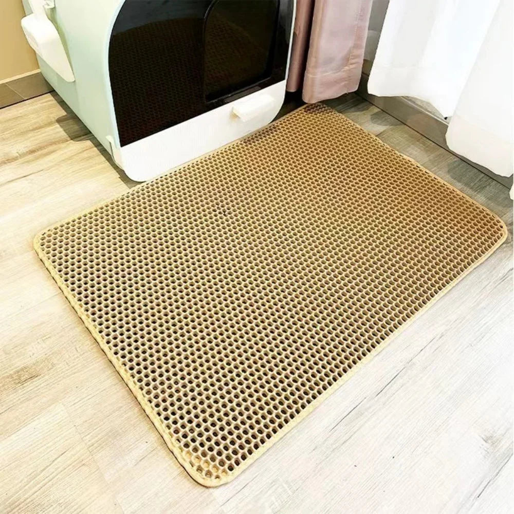 Large Cat Litter Mat Waterproof Double Layer Non Slip Litter Box Tray Pad Washable Durable Pet Toilet Training Mat - Smarsty