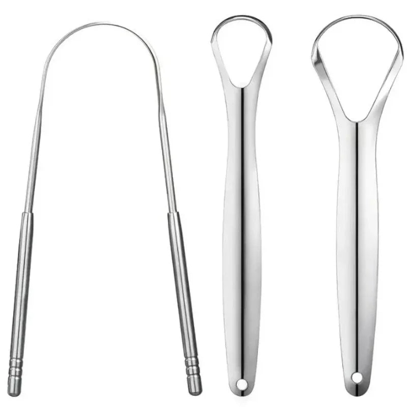 Premium 1pcs/3pcs Metal Tongue Scraper Cleaner for Adults & Kids Portable Stainless Steel Tongue Scrapers Brushes for Removing - Smarsty