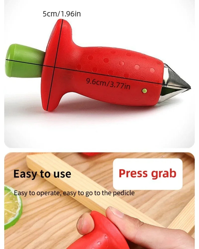 Strawberry Slicer Cutter Strawberry Corer Strawberry Huller Fruit Leaf Stem Remover Salad Cake Tools Kitchen Gadget Accessories by Smarsty