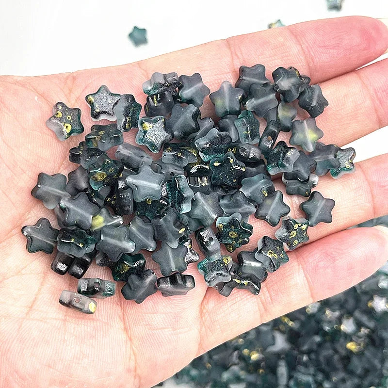 8mm Star Matte Glass Beads for Jewelry Making - Smarsty