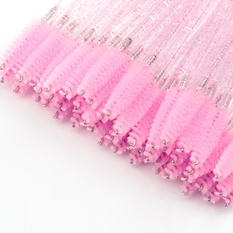 5/25/50 PCS Makeup Brushes Pink Crystal Eyelashes Brush Reusable Fake Lashes Extension Supplies False Eyelash Make up Tool Hot - Smarsty