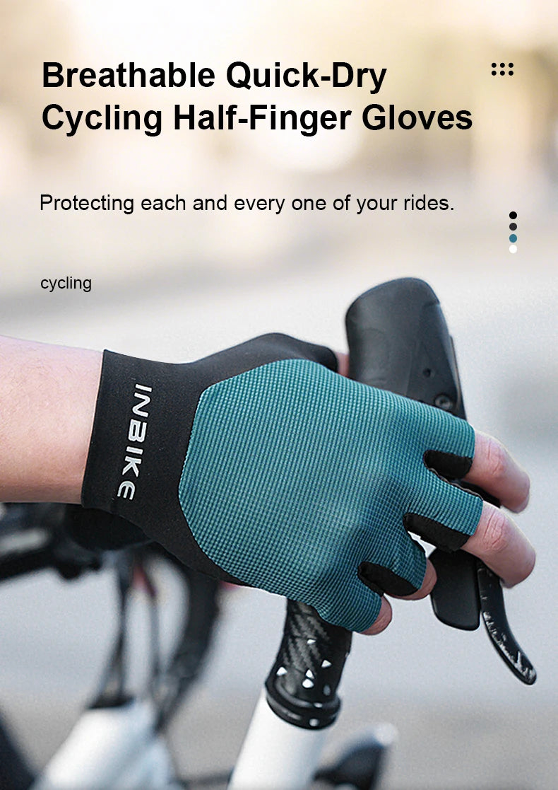 INBIKE Breathable Half Finger Cycling Gloves with Shock Absorption - Smarsty