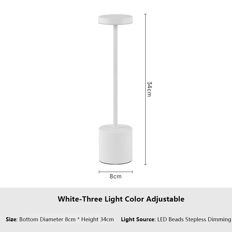 Rechargeable Touch Sensor LED Table Lamp with Adjustable Colors - Smarsty