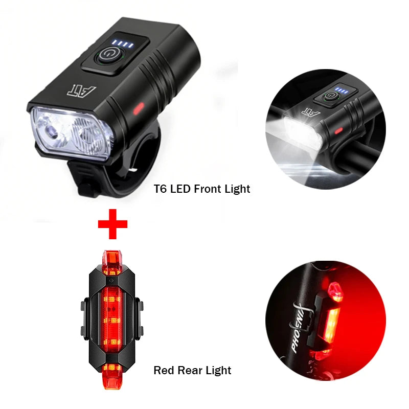 LED Bicycle Front Light Type-C Rechargeable Bicycle Headlight MTB Road Bike Headlamp Easy to Install Cycling Accessories - Smarsty
