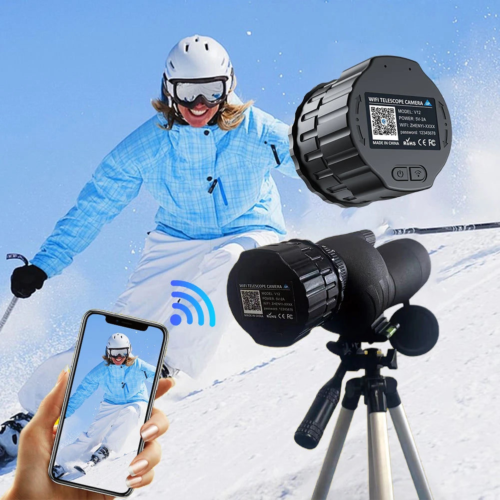 2K 4 Million High-Definition WiFi Electronic Eyepieces for 25mm-50mm Scopes WiFi Electronic Telescope Eyepiece for Bird Watching