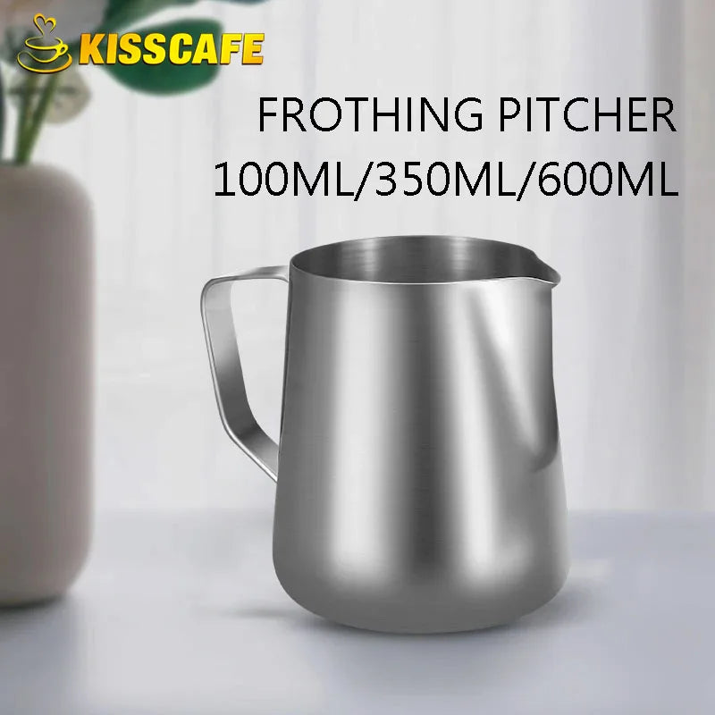 Milk Frother Jug Stainless Steel Container 100ML 350ML 600ML Frothing Pitcher Coffee Cups Latte Barista Espresso Maker Accessory - Smarsty