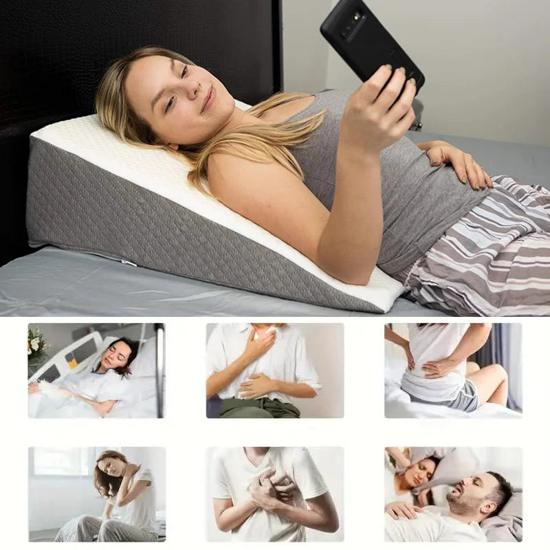 Bed Wedge Pillow for Snoring Relief and Leg Elevation - Smarsty