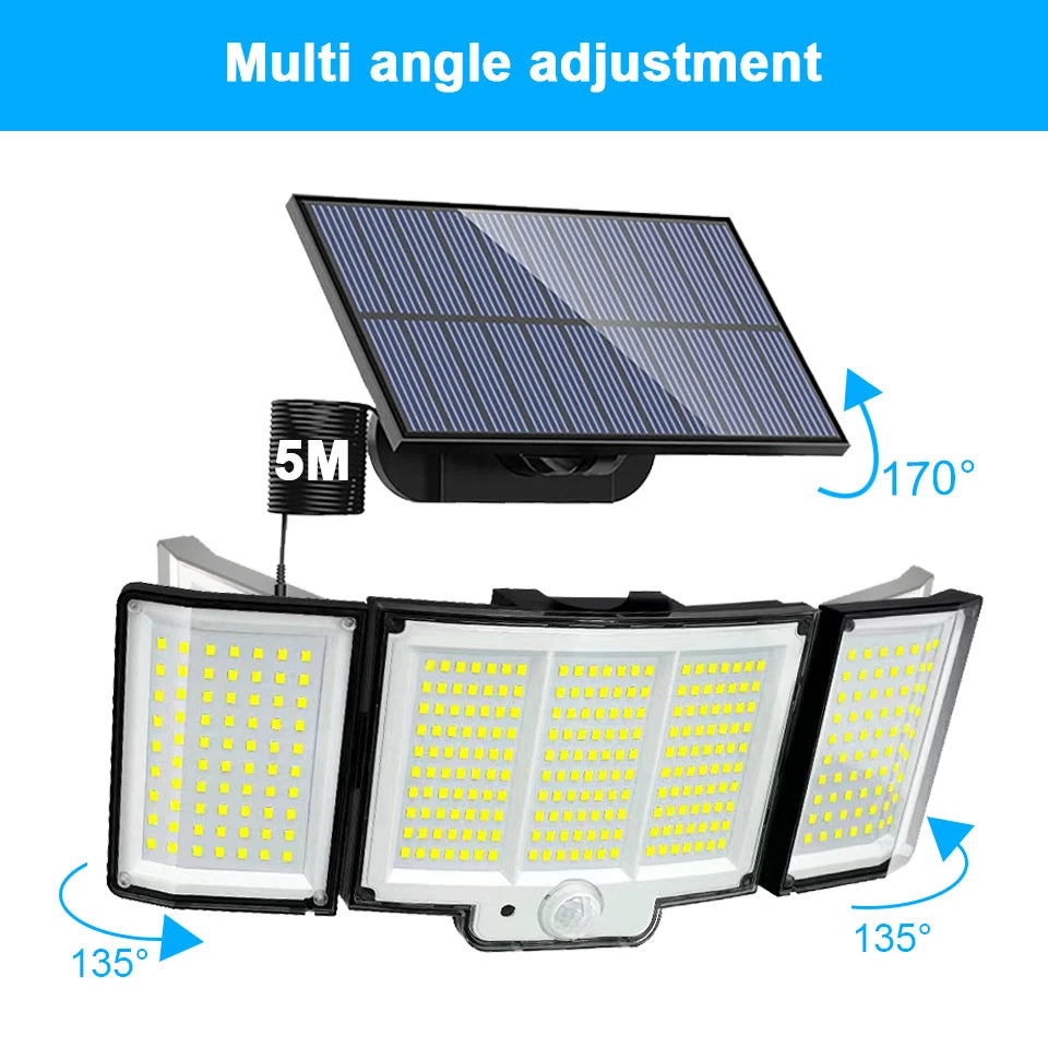 LED Solar Motion Sensor Outdoor Wall Lamp Waterproof - Smarsty