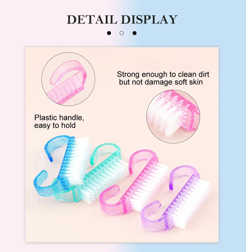 Plastic Nail Brushes Set for Effective Nail Cleaning - Smarsty