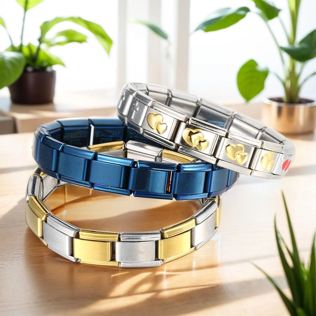 Italian Charm Bracelets DIY Stainless Steel Bangle Gift - Smarsty