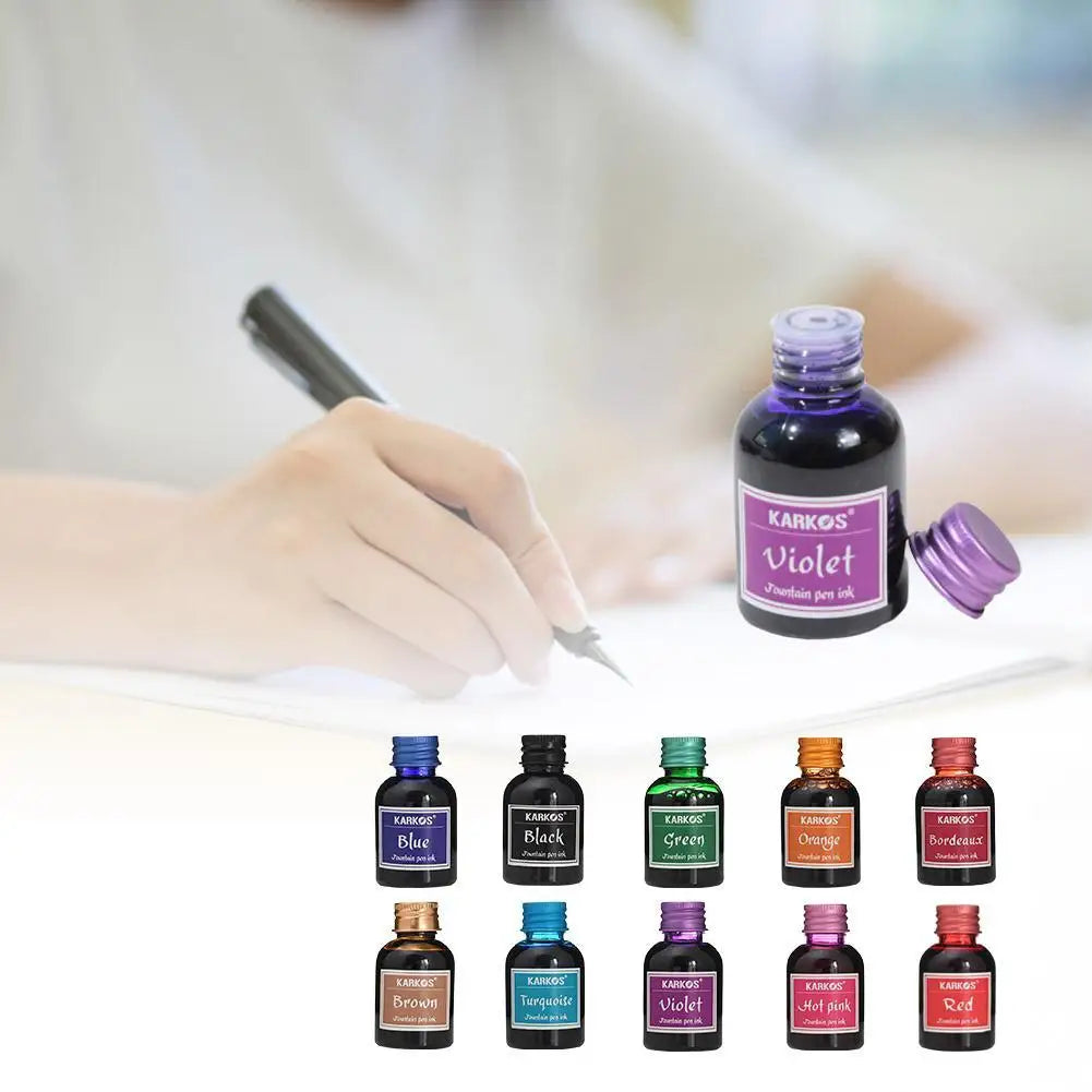 10 Colors 30ML Colorful Fountain Pen Ink Refilling Inks Universal Refill Ink Stationery School Brand New Product School Supplies