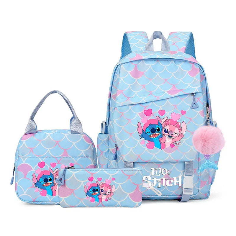Lilo Stitch Kids Backpack Set 3 Piece Kawaii School Bags - Smarsty