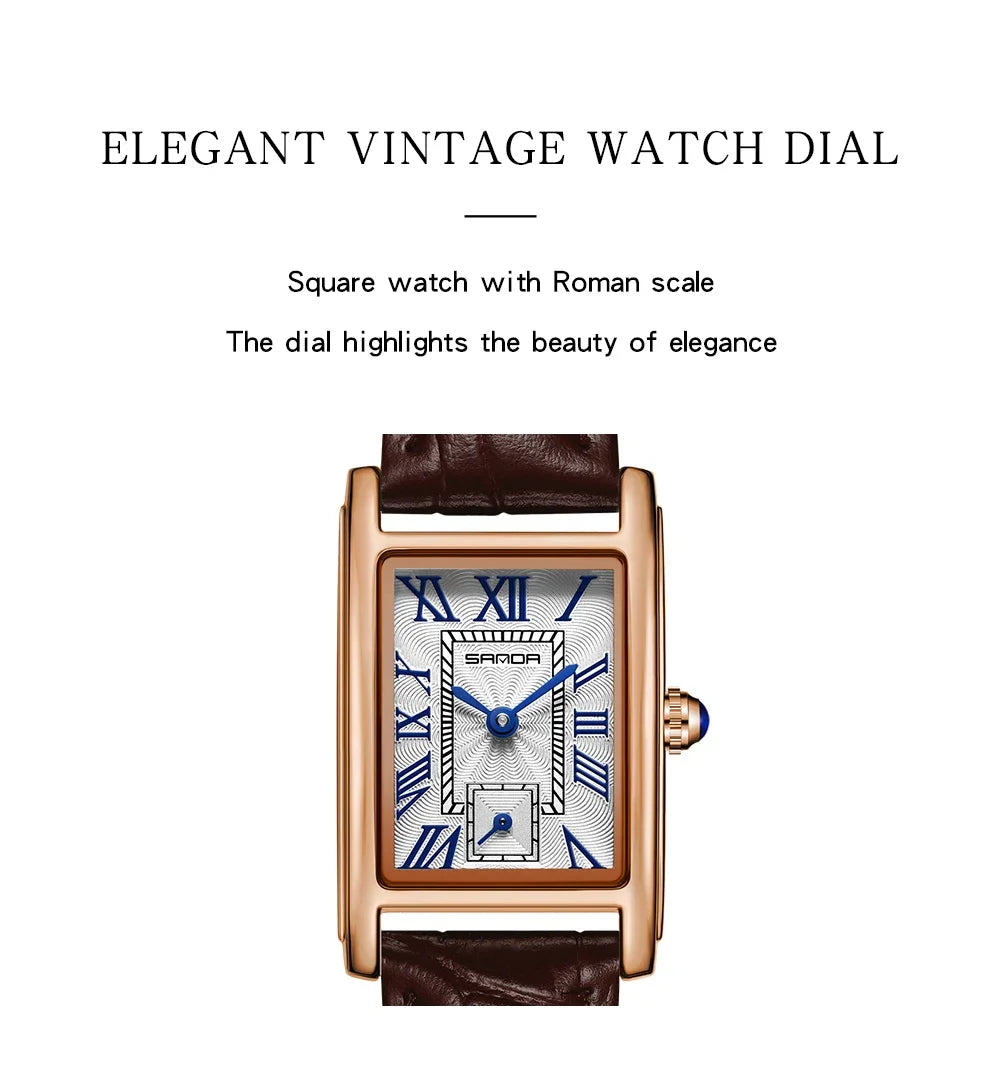 SANDA 1116 Women's Luxury Quartz Watch with Leather Strap - Smarsty