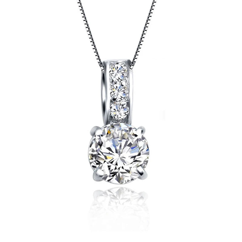 925 Sterling Silver Bridal Jewelry Set with Crystal Pendant - Smarsty