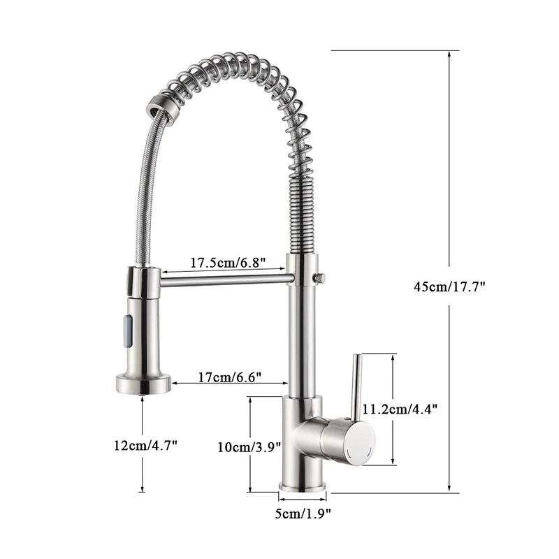 Brushed Nickel Kitchen Faucet with 360 Degree Rotation - Smarsty