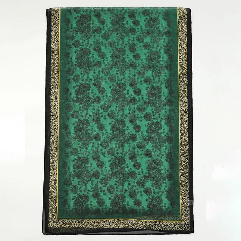 Women Print Chiffon Scarf Lightweight Sunscreen Shawl Wrap - Smarsty