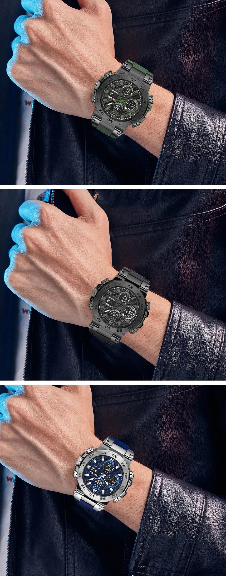 Wecool Waterproof Dual Display Alarm Clock Watch - Smarsty