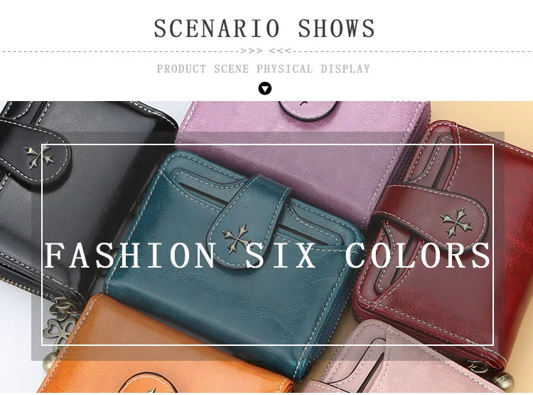 Women Wallets and Purses PU Leather Money Bag Female Short Hasp Purse Small Coin Card Holders Blue Red Clutch New Women Wallet - Smarsty