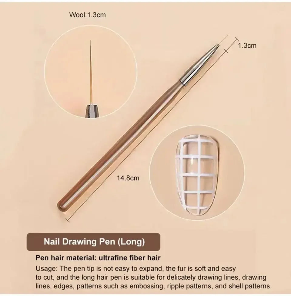 9PCS UV Gel Nail Brush Set for Creative Nail Art - Smarsty