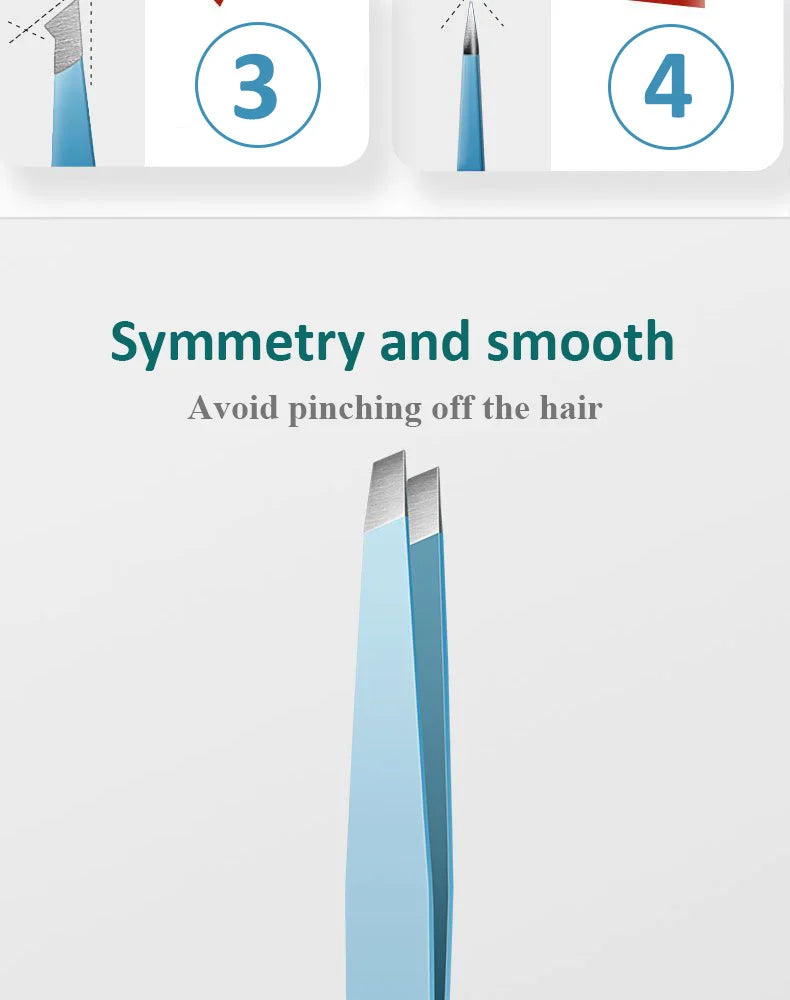 Stainless Steel Eyebrow Tweezers for Precise Hair Removal - Smarsty