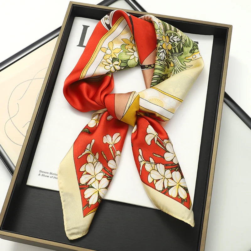 Women Silk Scarf Small Satin Square Neck Wrap - Smarsty