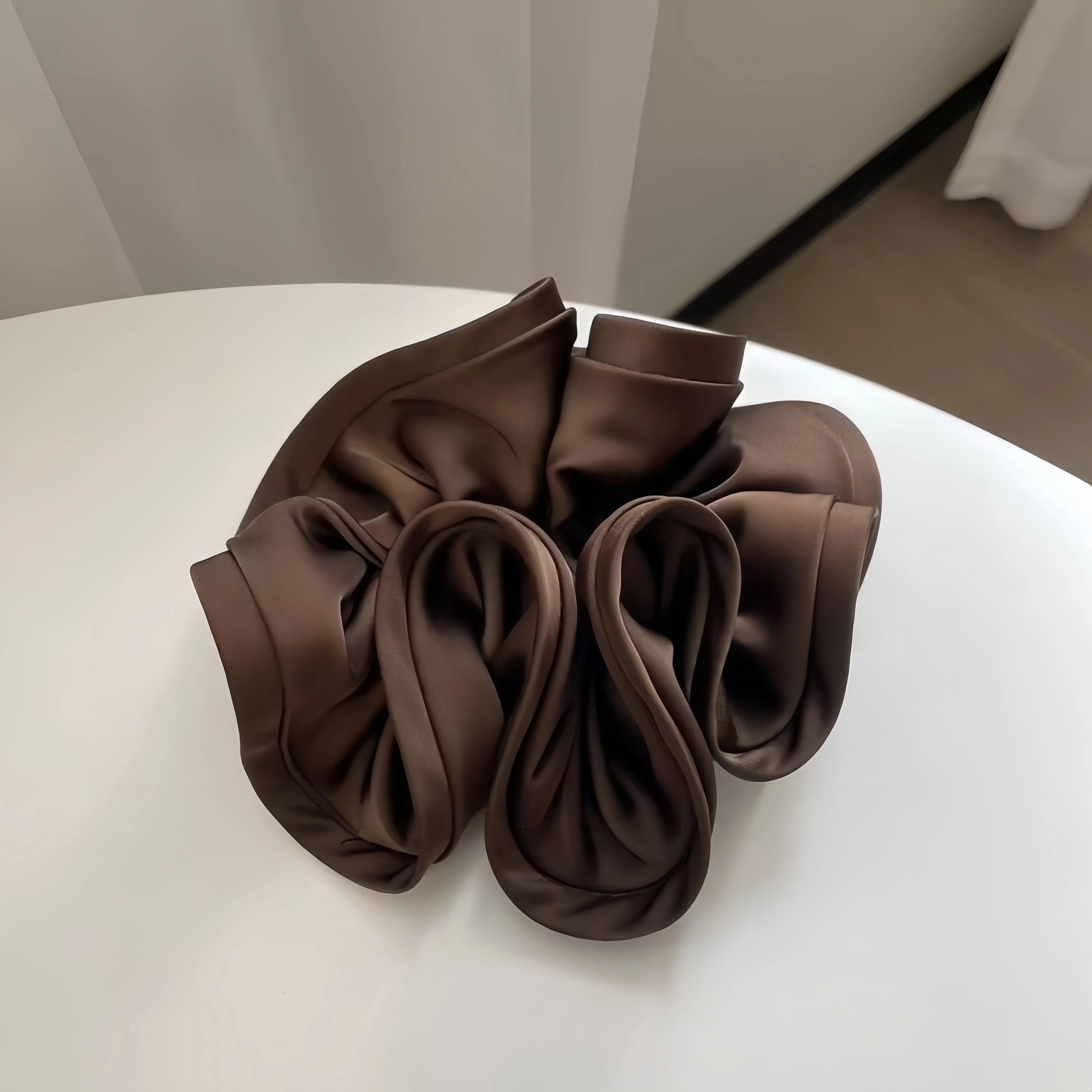 Korean Satin Ribbon Scrunchie For Voluminous Ponytail - Smarsty