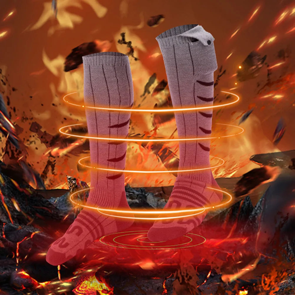 Electric Heating Socks 3 Mode Rechargeable Anti-Cold Thermal Heated Foot Warmer For Outdoor Camping Ski Sport Winter(no battery)