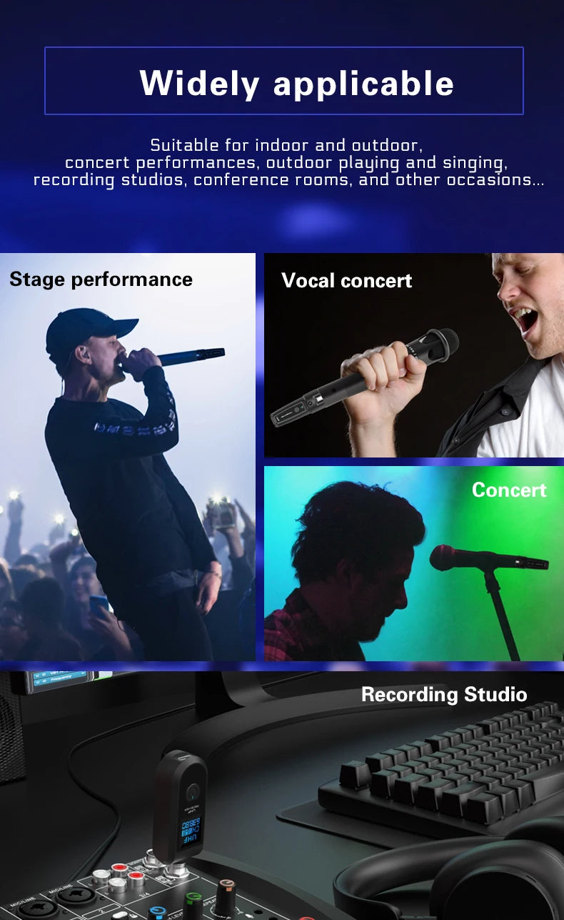 Wireless Microphone System with XLR and 6.5 Transmitter - Smarsty