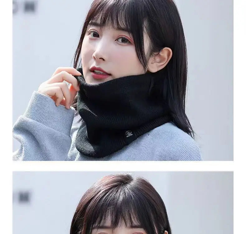Knitted Neck Warmer Sports Scarf Fashion Soft Women Men Face Cover Winter Skating Running Hiking Scarves Thick Cold-proof Collar - Smarsty